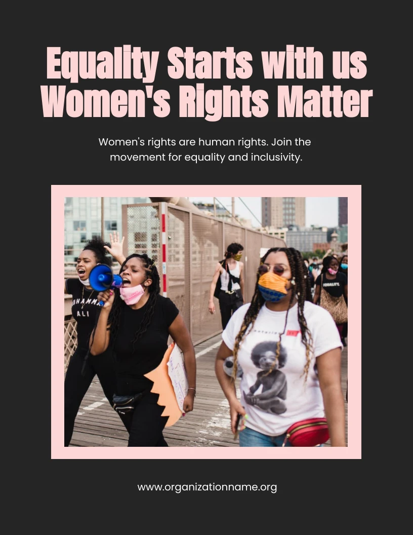 Pink Black Poster For Womens Rights Venngage