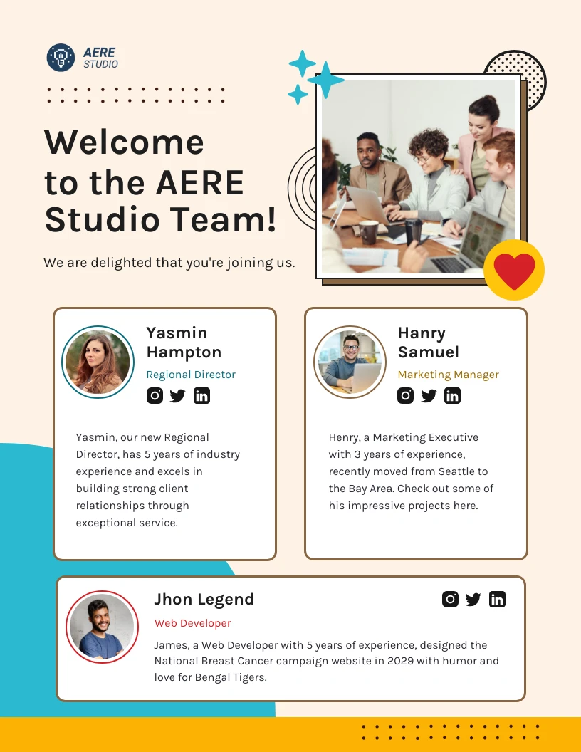 Welcome New Team Members Email Newsletter Template - Venngage