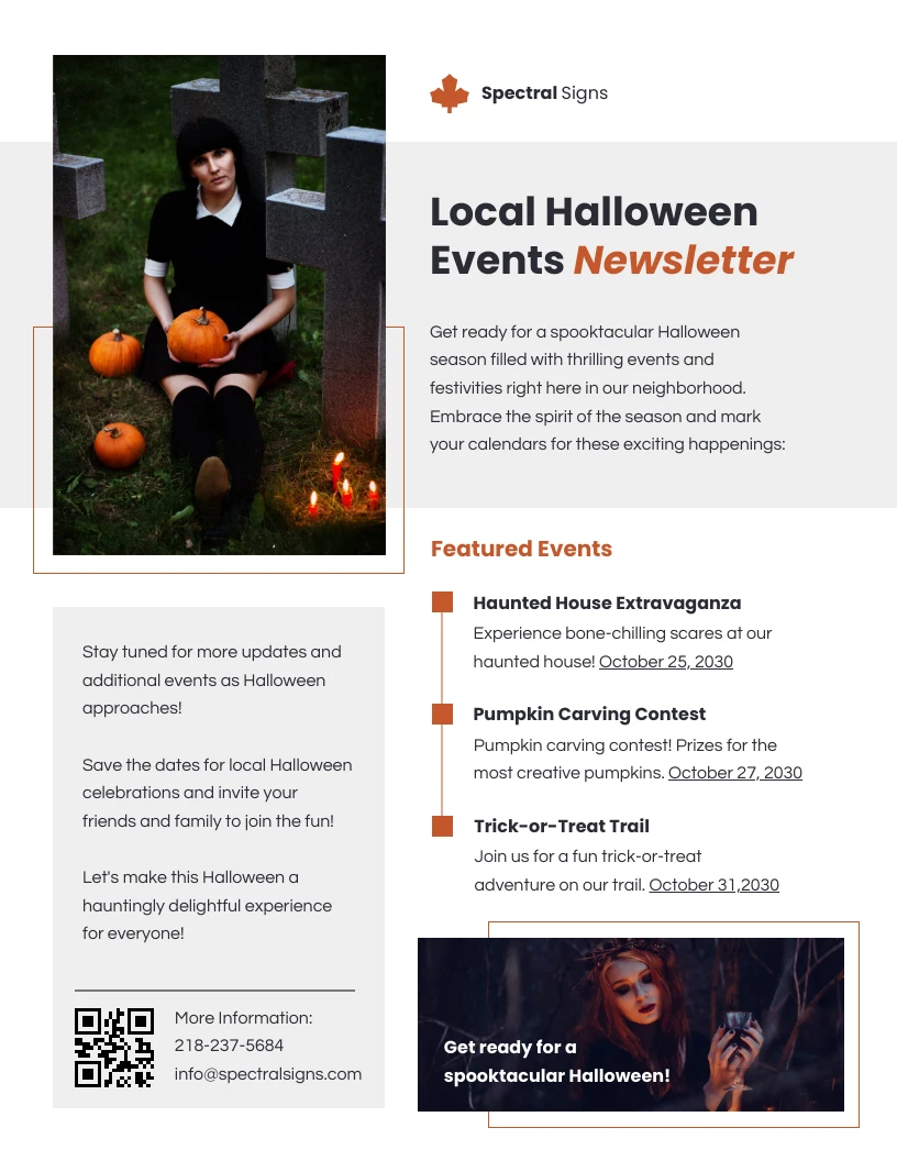 Local Halloween Events Newsletter Template Venngage