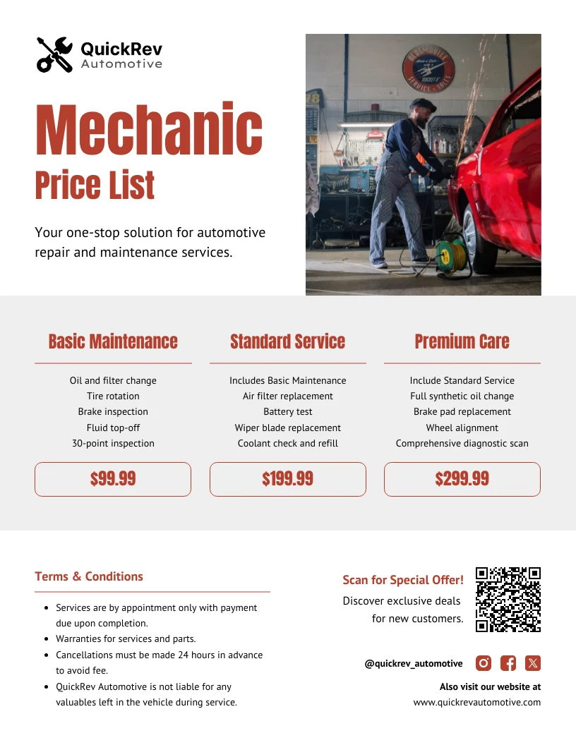 mechanic-price-list-template-venngage