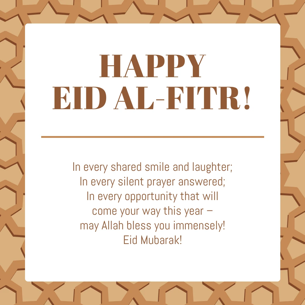 Happy Eid Al-Fitr Holiday Card - Venngage