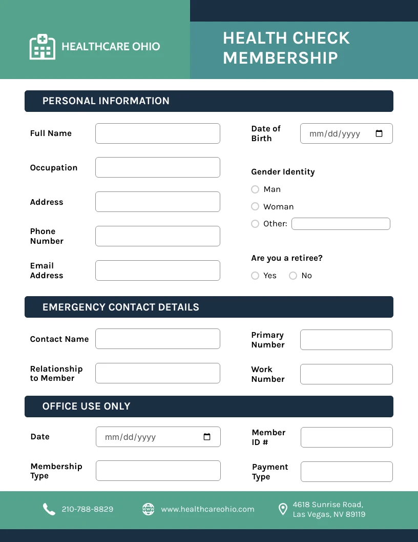 health-check-membership-form-template-venngage