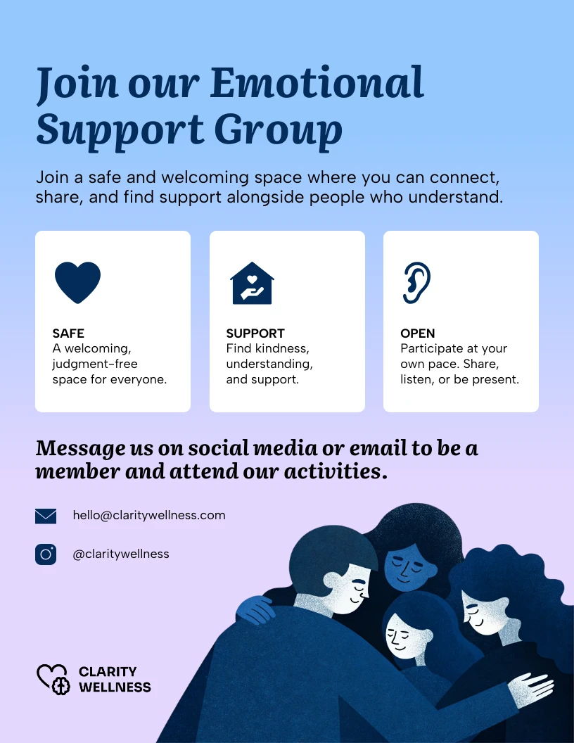 Support Group Flyer Template - Venngage
