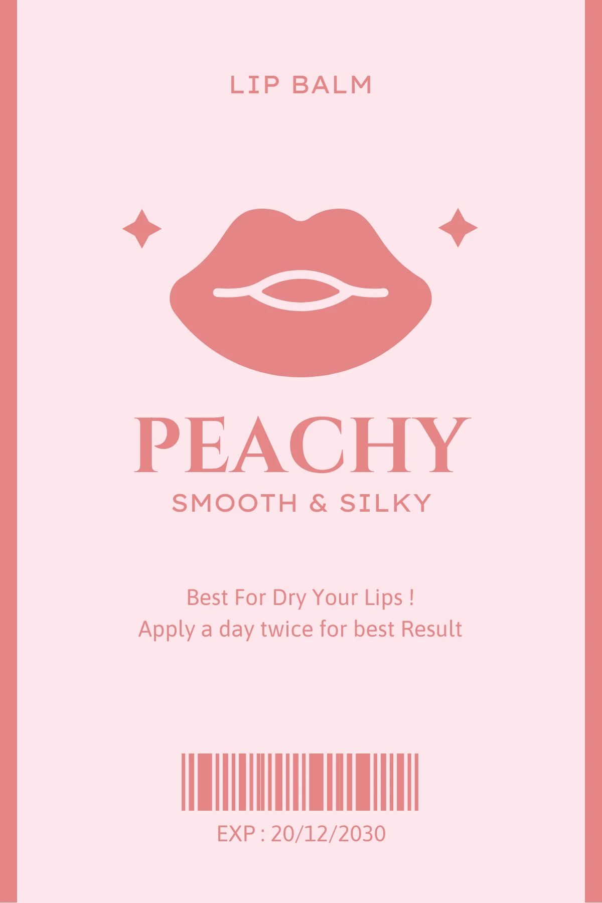 Peach Minimalist Illustration Lip Balm Label - Venngage