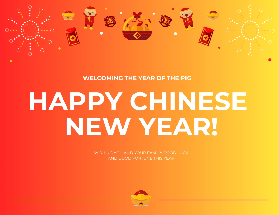 Gradient Chinese New Year Card - Venngage