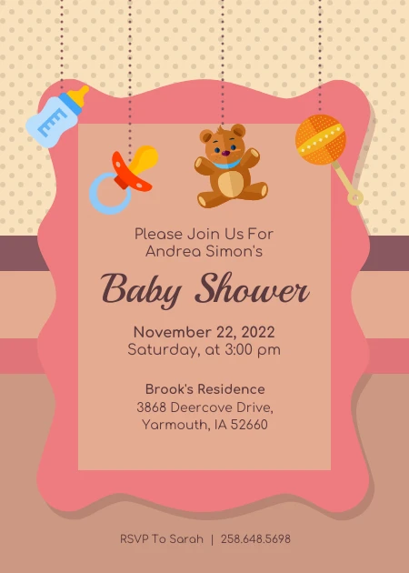 Cartoon Baby Shower Invitation - Venngage