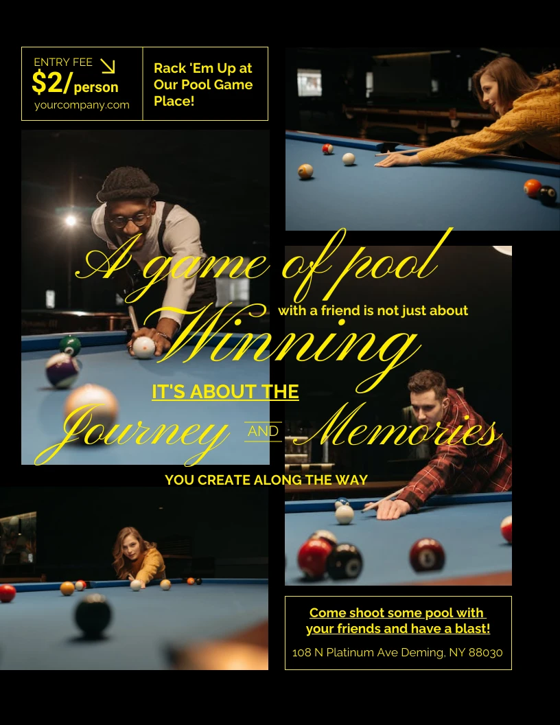 Typography Pool House Poster Template - Venngage