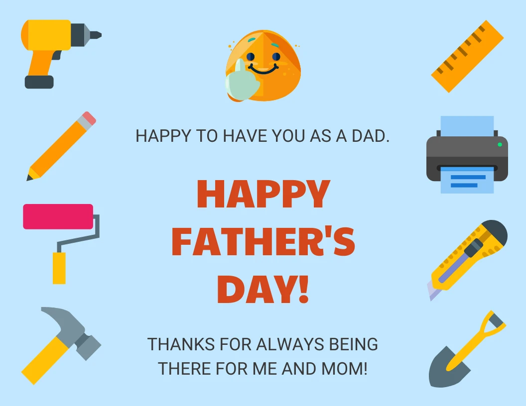 Tools Happy Father's Day Card - Venngage