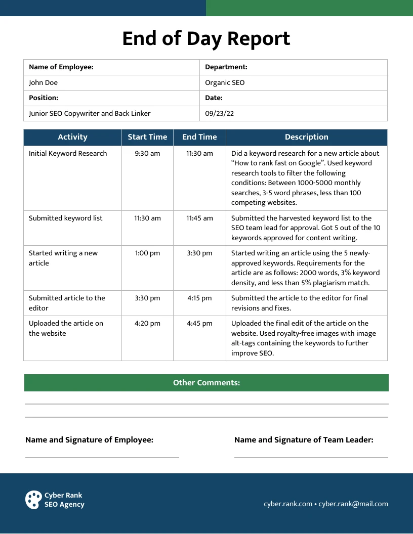 end-of-day-report-template-venngage