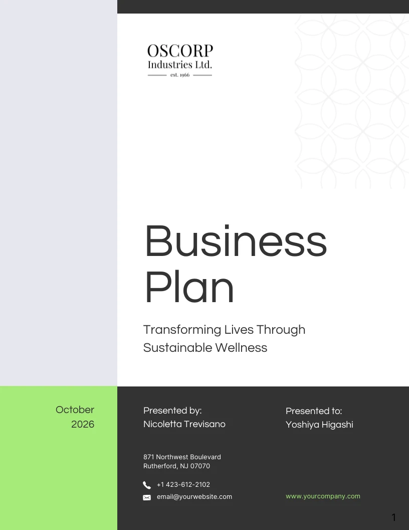 Healthcare Business Plan Template Venngage