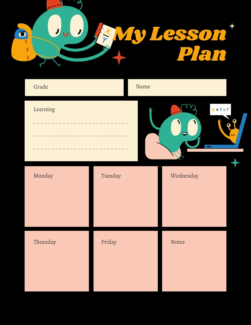 Free Illustration Lesson Plan Template - Venngage