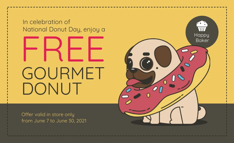 Donut Free Voucher Coupon Venngage