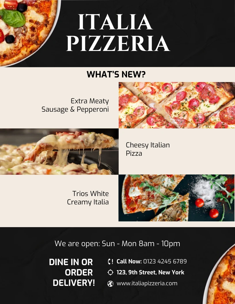 Pizza Shop Food Order Flyer Template - Venngage