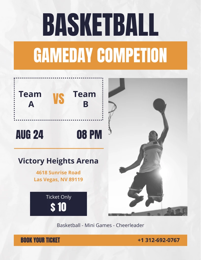 Basketball Gameday Day Flyer Template Venngage