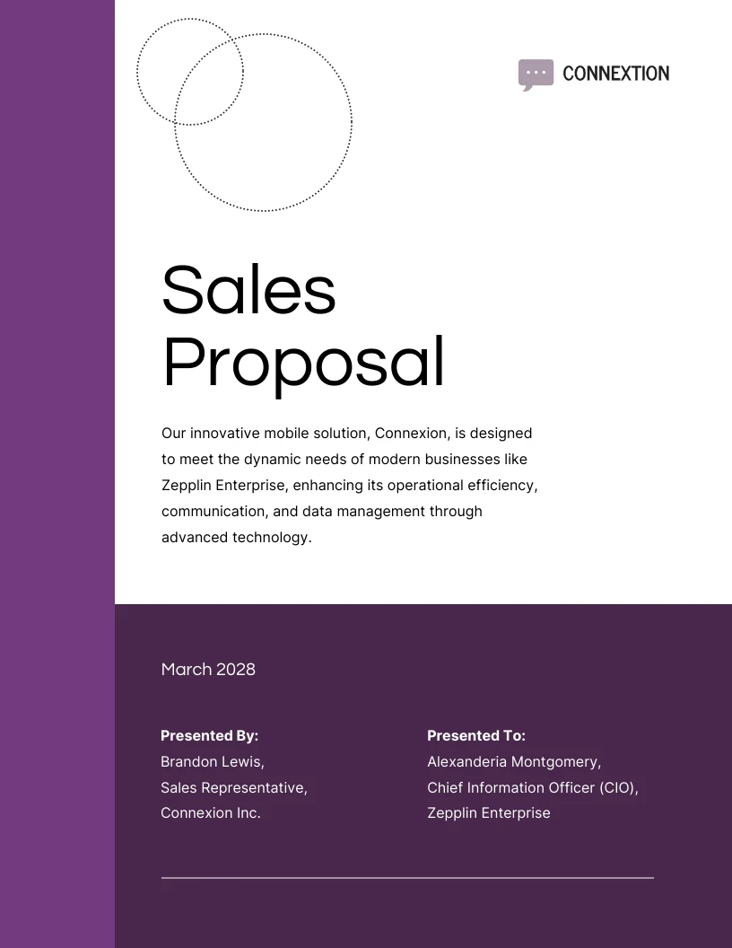 Purple & White Modern Shape Sales Proposal Template - Venngage