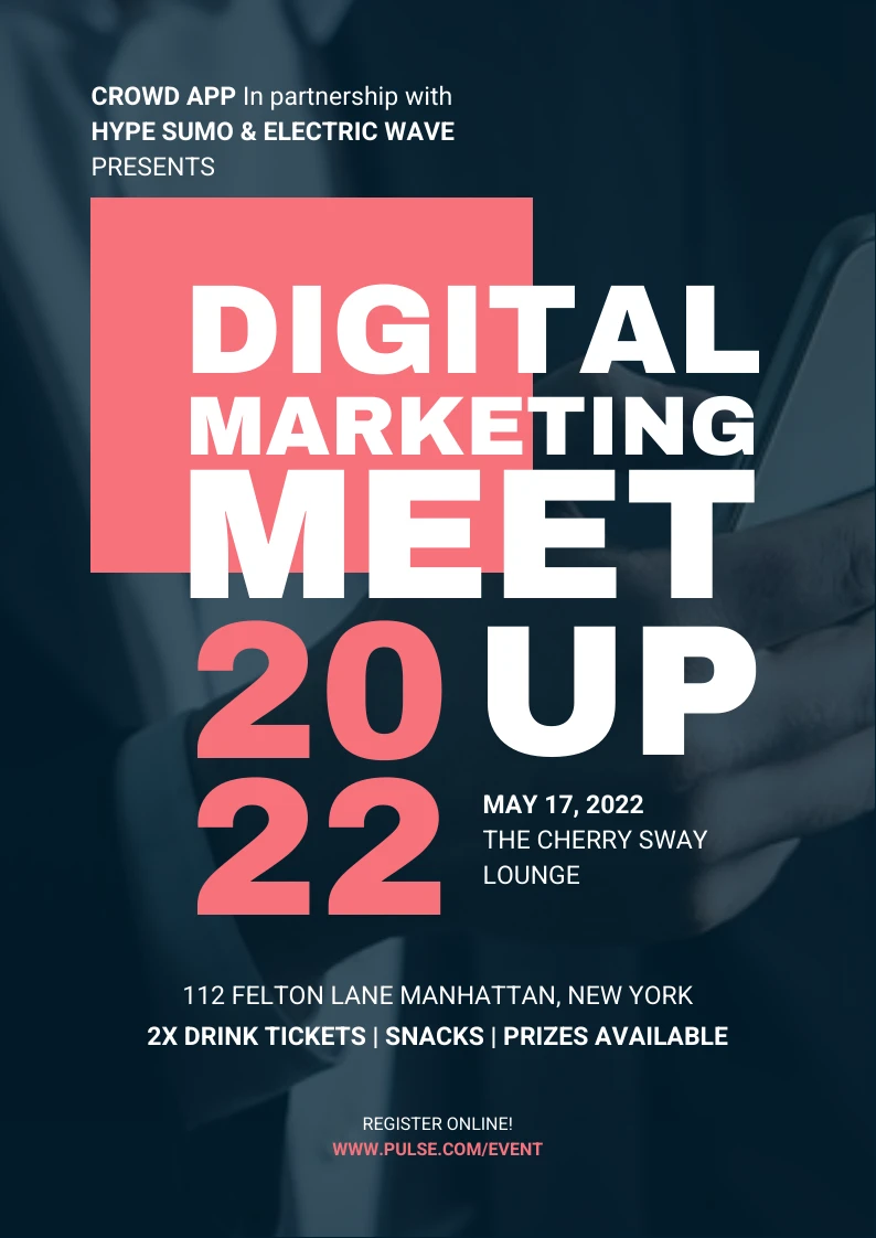 Dark Digital Marketing Conference Event Poster - Venngage