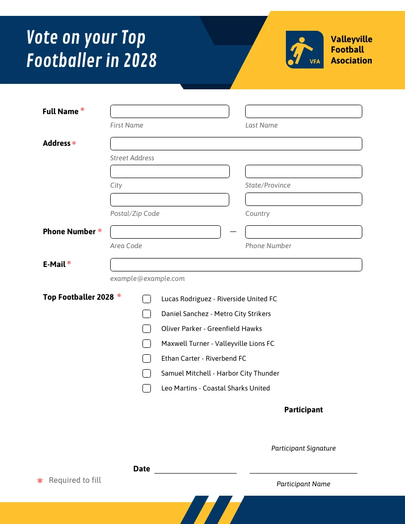 Biscay Saffron Vote Form Template - Venngage