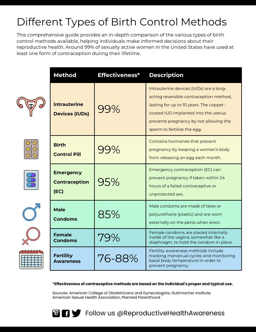 Understanding Types Of Birth Control Methods Infographic Template 