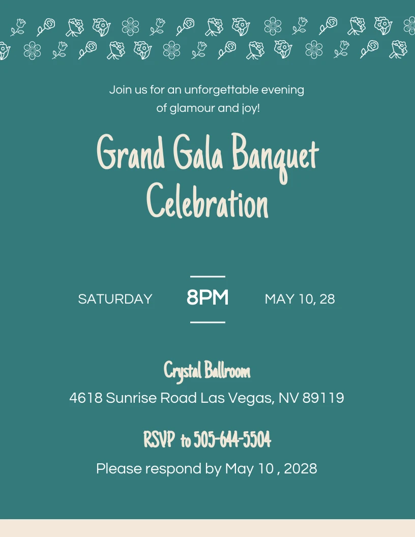 Army Green Cream Banquet Invitation Venngage