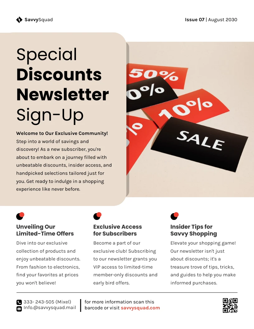 Special Discounts Newsletter Email Template - Venngage