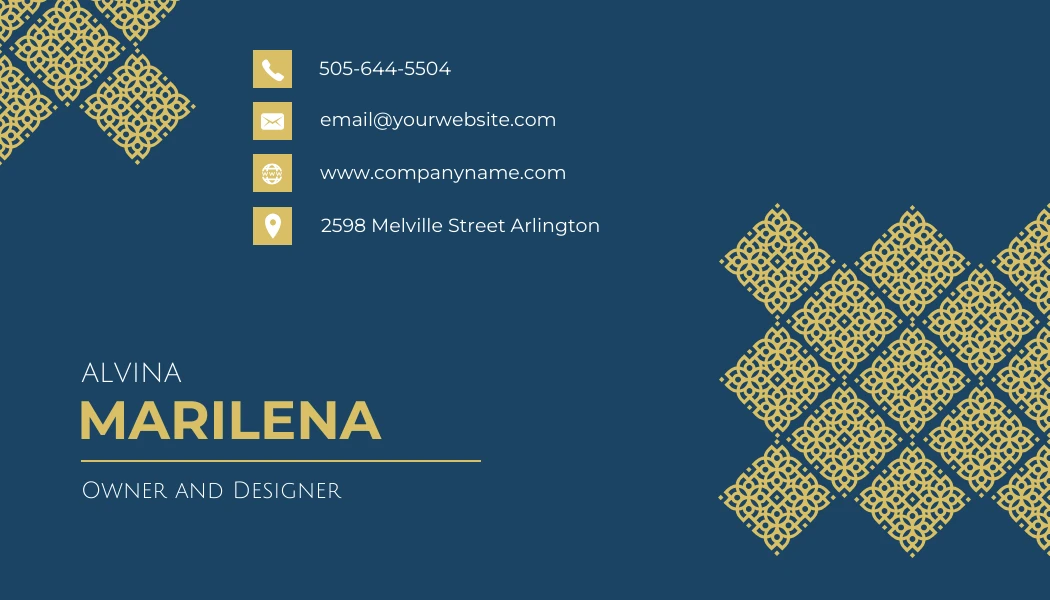 Blue and Gold Luxury Jewelry Business Card - Venngage