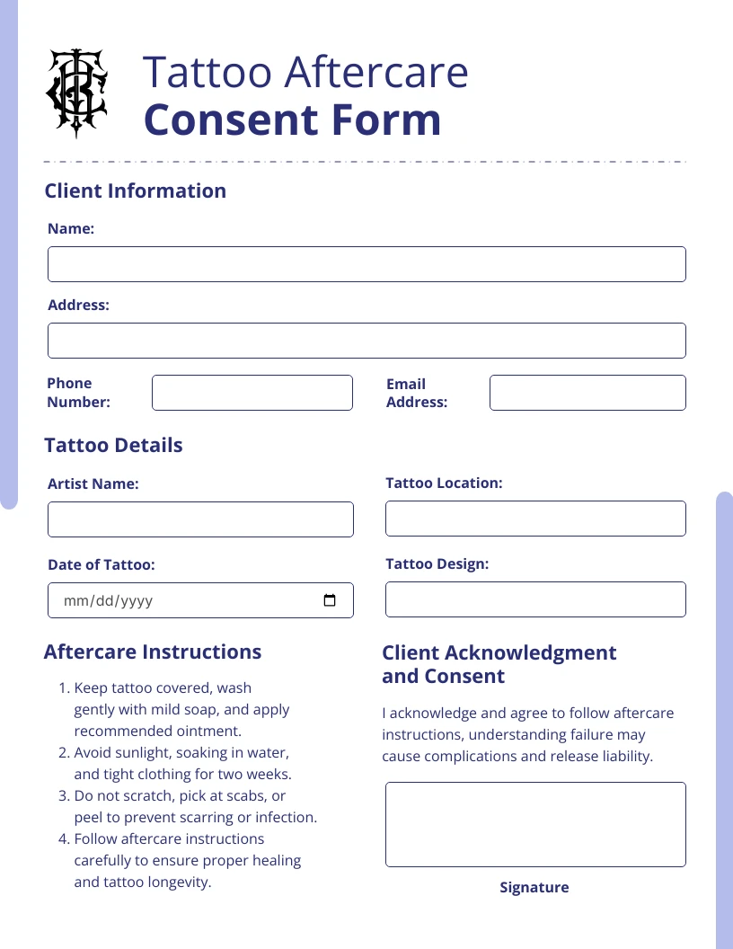 Blue and white simple consent form venngage