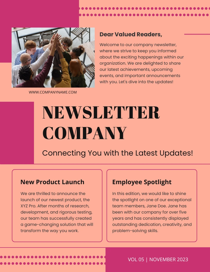 Modern Simple Company Update Newsletter Template - Venngage