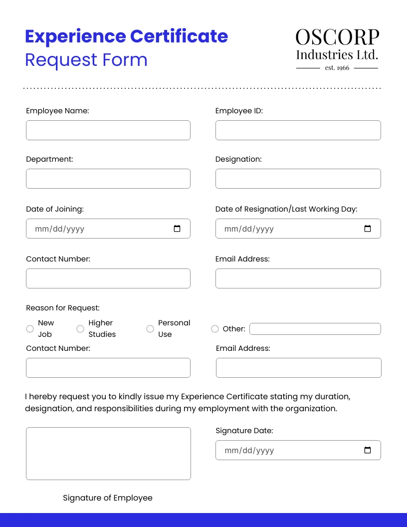 employee personal information form template - venngage