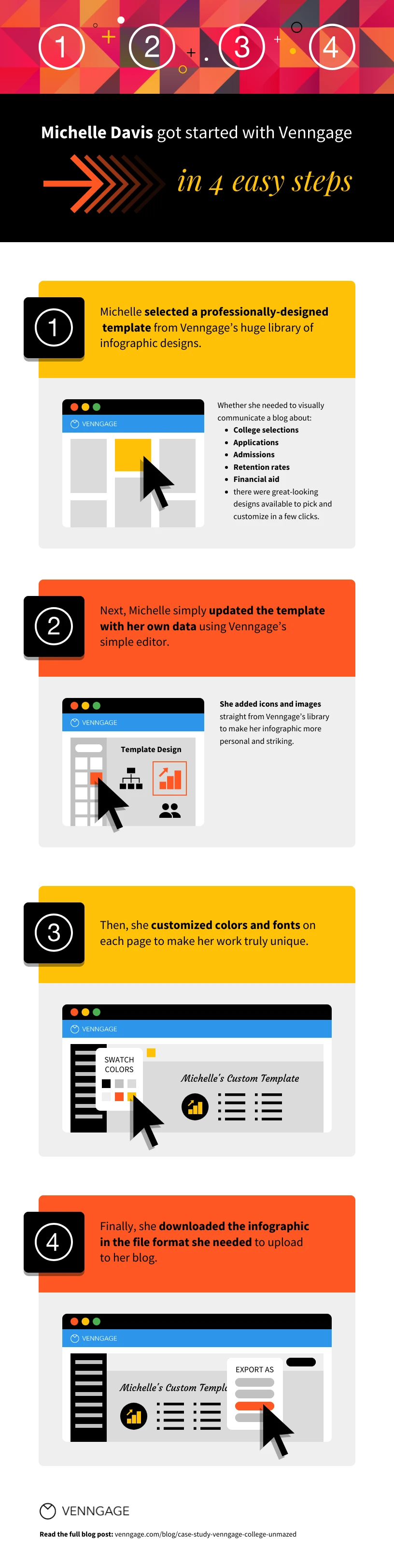 4 Steps Starting With Venngage Process Infographic Template - Venngage