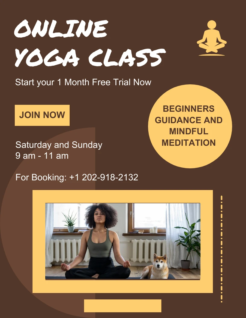 Online Yoga Class Flyer Template - Venngage