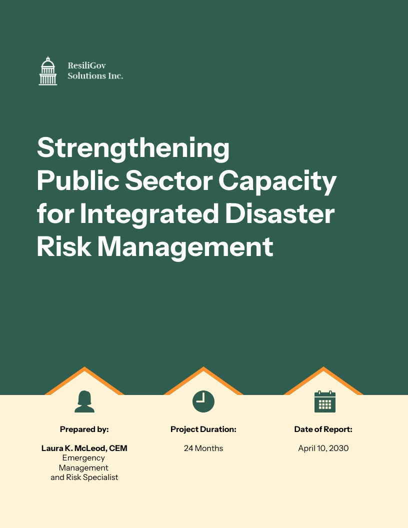 Public Sector Disaster Risk Management Proposal Template - Venngage