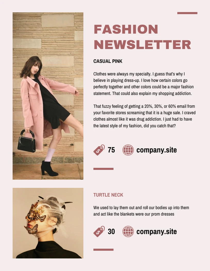 Cream And Brown Modern Fashion Event Newsletter - Venngage
