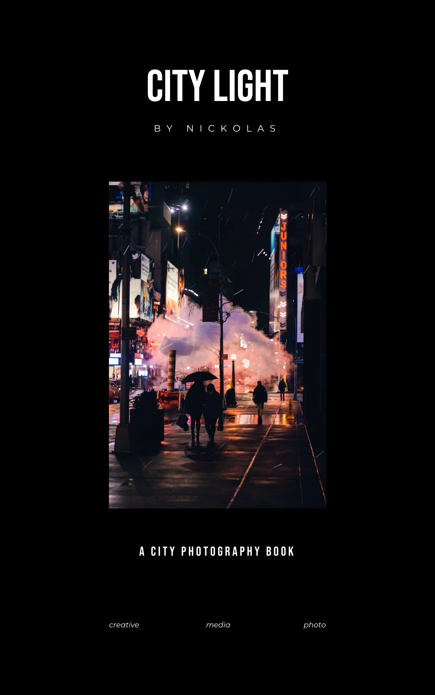 Black Minimalist City Night Book Cover Venngage