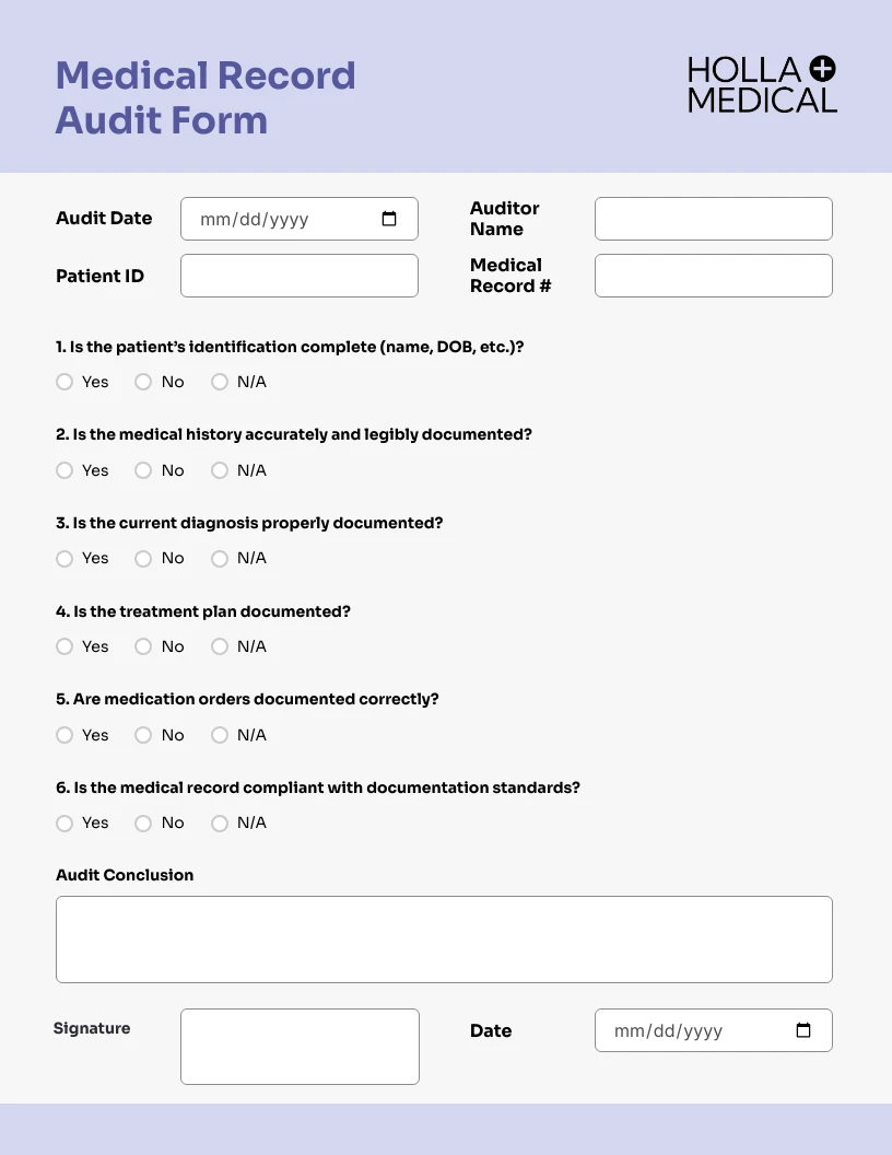 Simple Purple Audit Form - Venngage