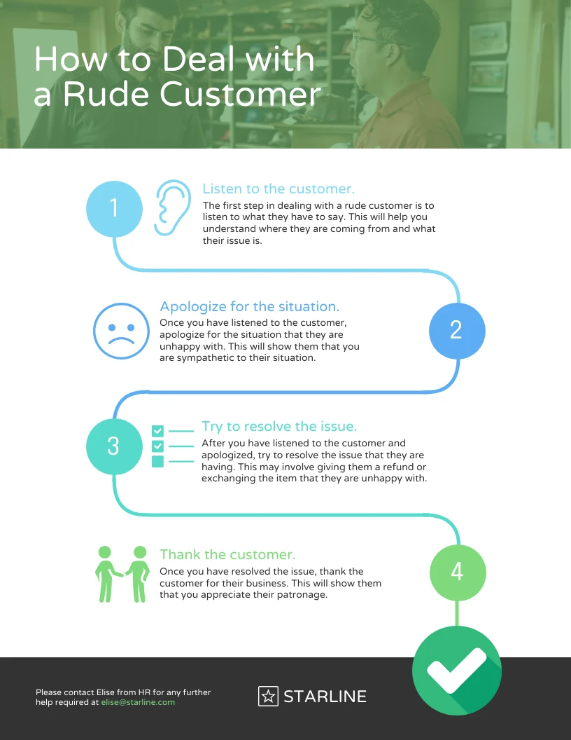 Job Aid Example For Customer Service Infographic Template - Venngage