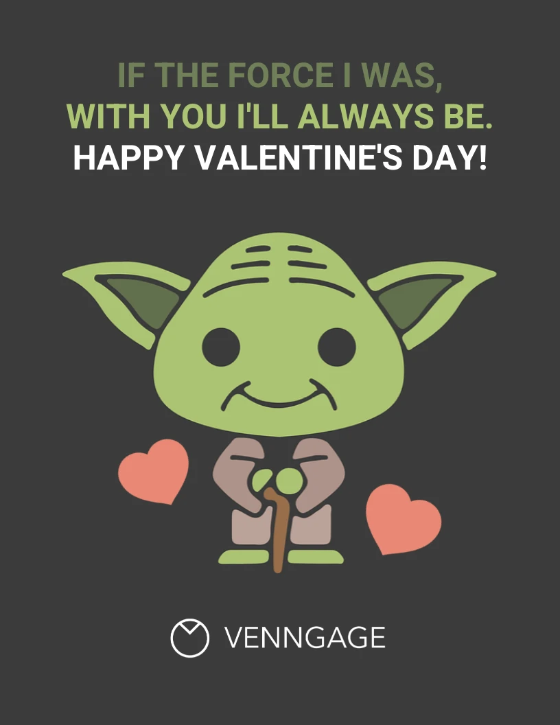 Biglietto di San Valentino Star Wars Yoda - Venngage