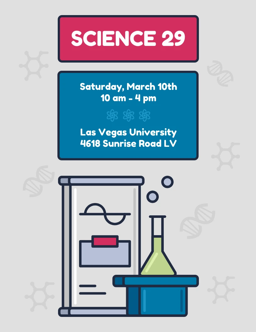 Light Grey Simple Illustration Science Fair Poster Venngage