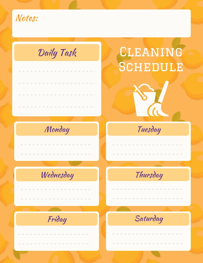 Cleaning Chart Template
