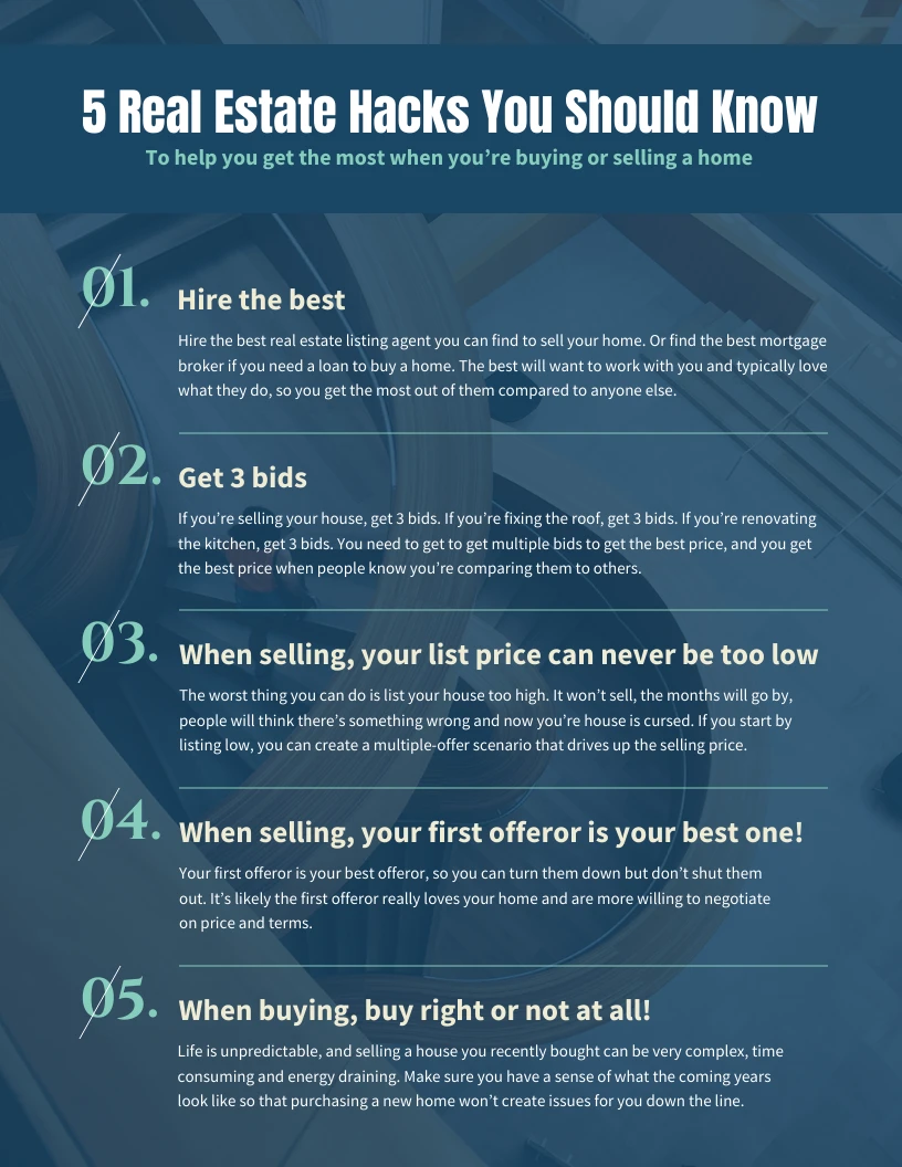 Realtor Infographic List Template Venngage