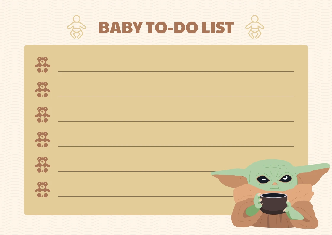 To do list for best sale new baby