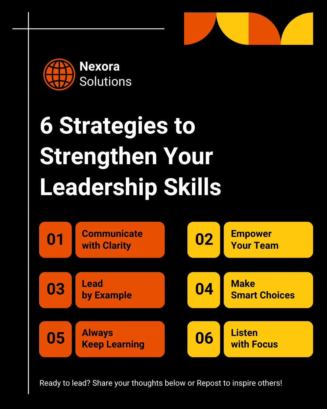 Leadership Strategies LinkedIn Social Media Template - Venngage