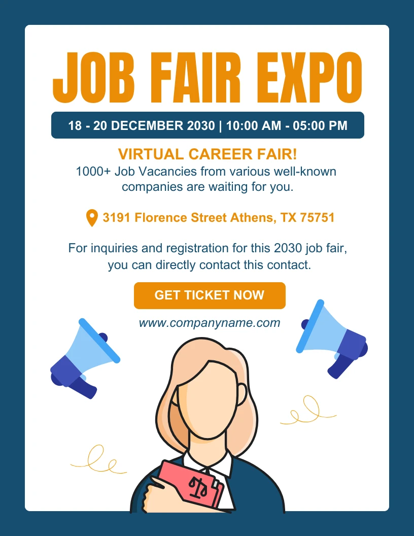 Job Fair Expo Flyer Template   Venngage