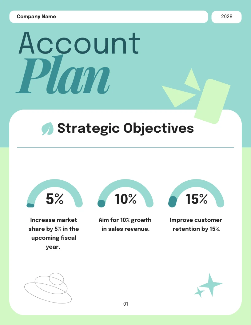 Cool Mint Account Plan Template Venngage