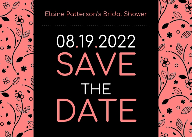 Coral Save The Date Bridal Shower Invitation Venngage