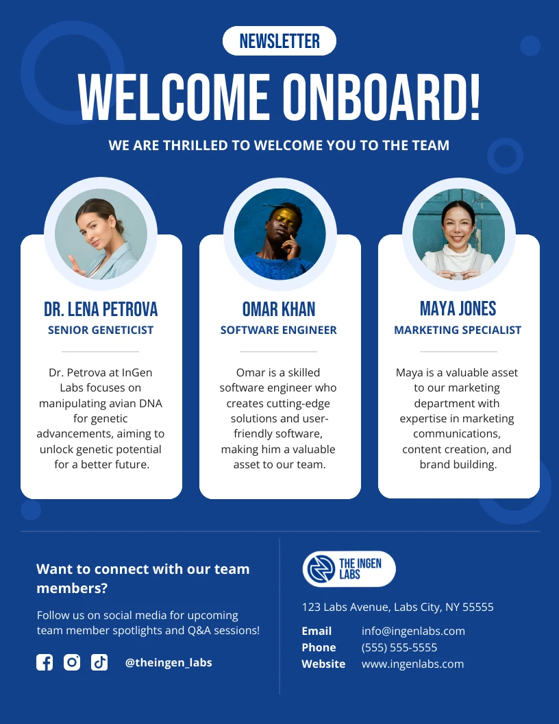 Welcome New Employees Email Newsletter Template - Venngage