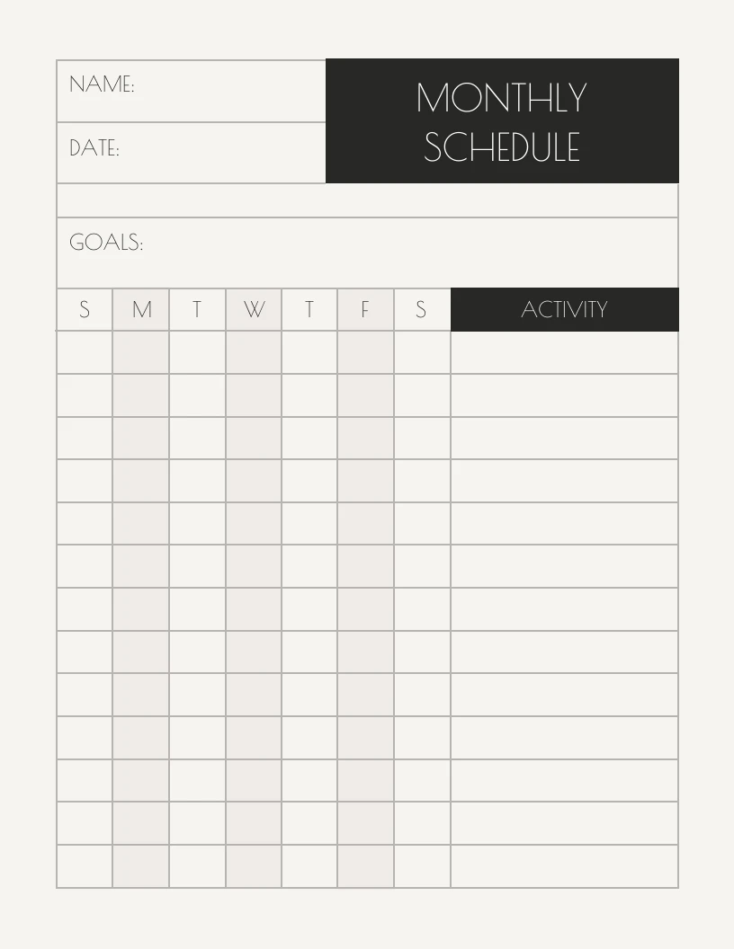 Dark Grey Minimalist Baseball Schedule Template - Venngage