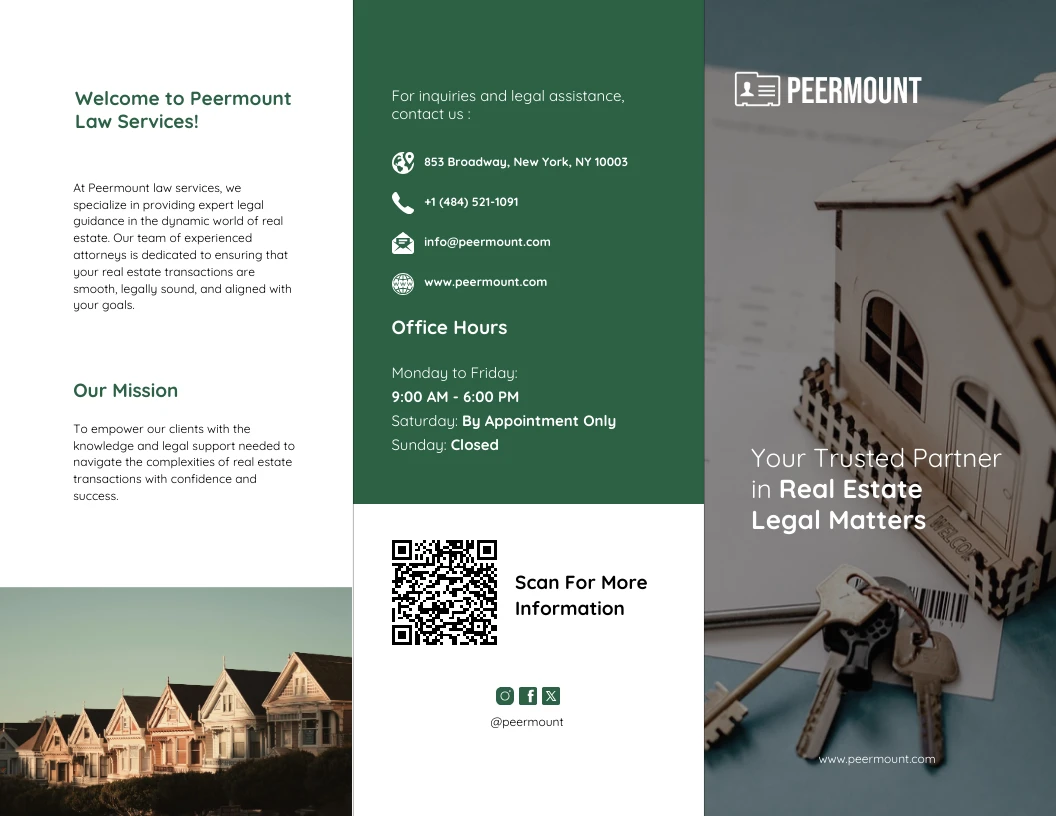 Real Estate Law Service Trifold Brochure Template Venngage