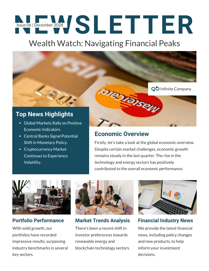Financial Performance Newsletter Template Venngage