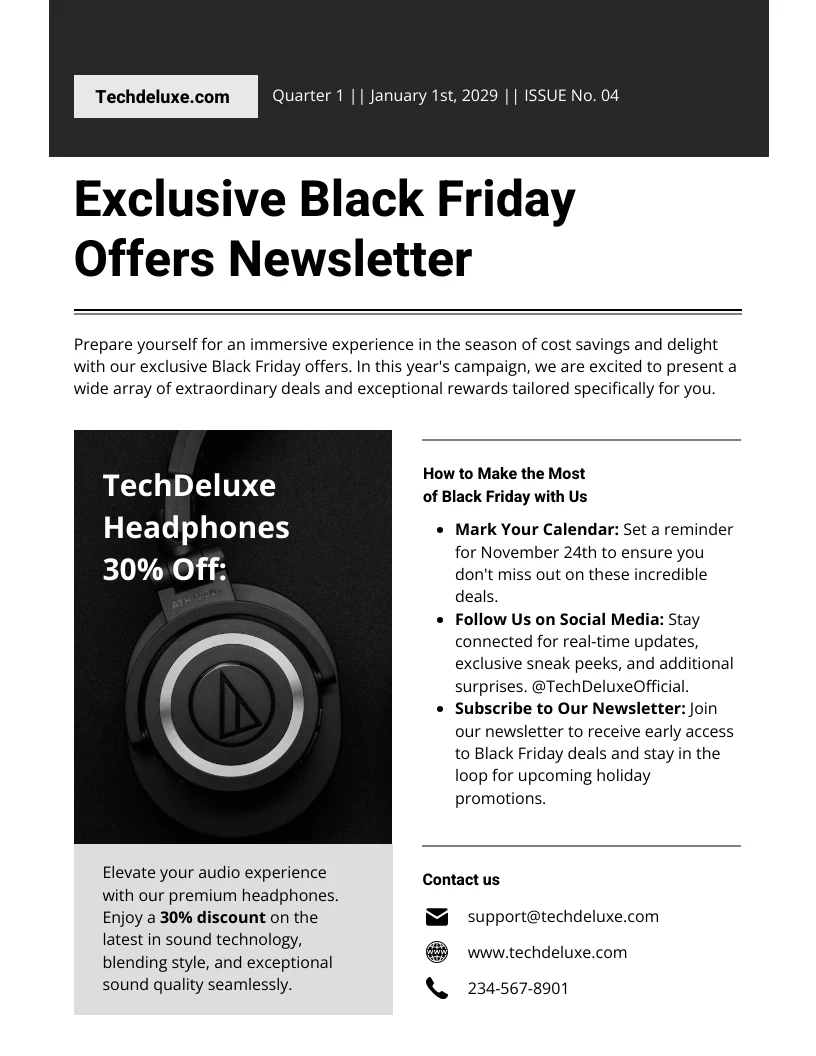 Exclusive Black Friday Offers Newsletter Template Venngage