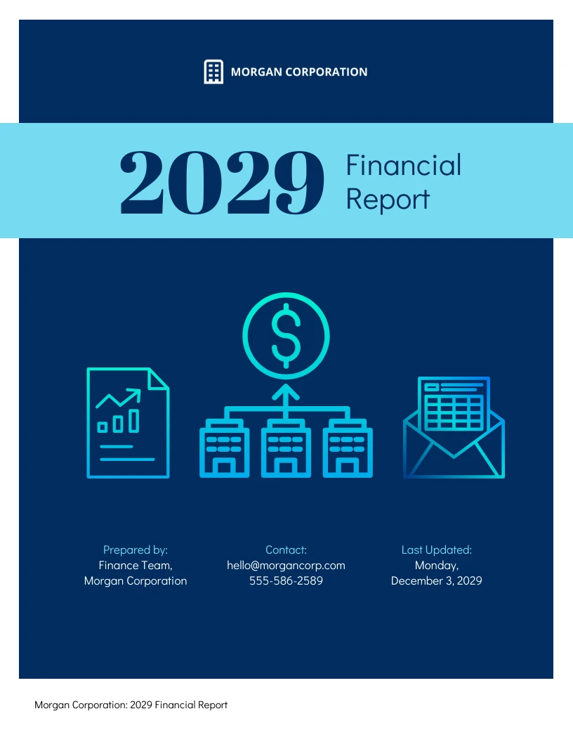 Blue Editable Financial Report Venngage